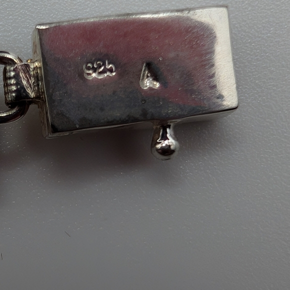 Vintage Chinese 925 Sterling Silver Muti-Color Jade & Chinese GOOD luck Bracelet - Picture 12 of 15